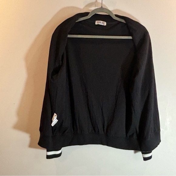 SHOP-ART Sz M Oversized Sequinned Zipper Lined Pockets Bomber Style Jacket - Picture 8 of 10